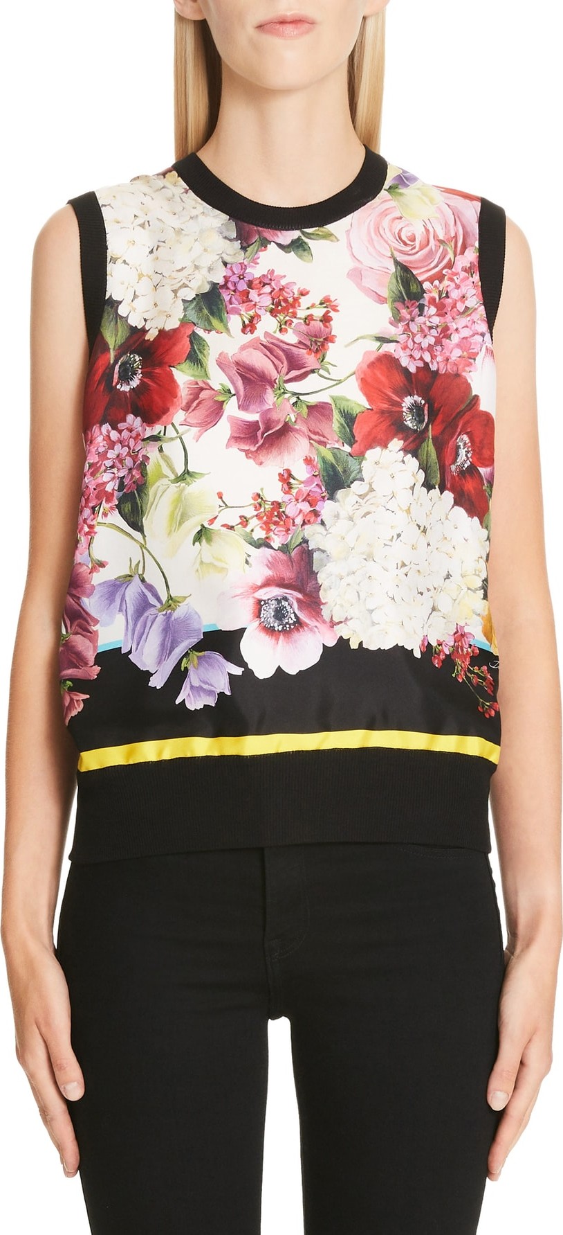 Dolce & Gabbana Floral Print Silk Shell