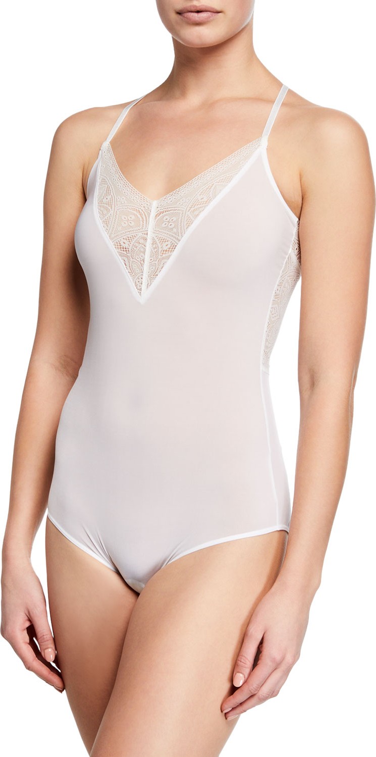 Hanro Moa Lace-Inset Bodysuit