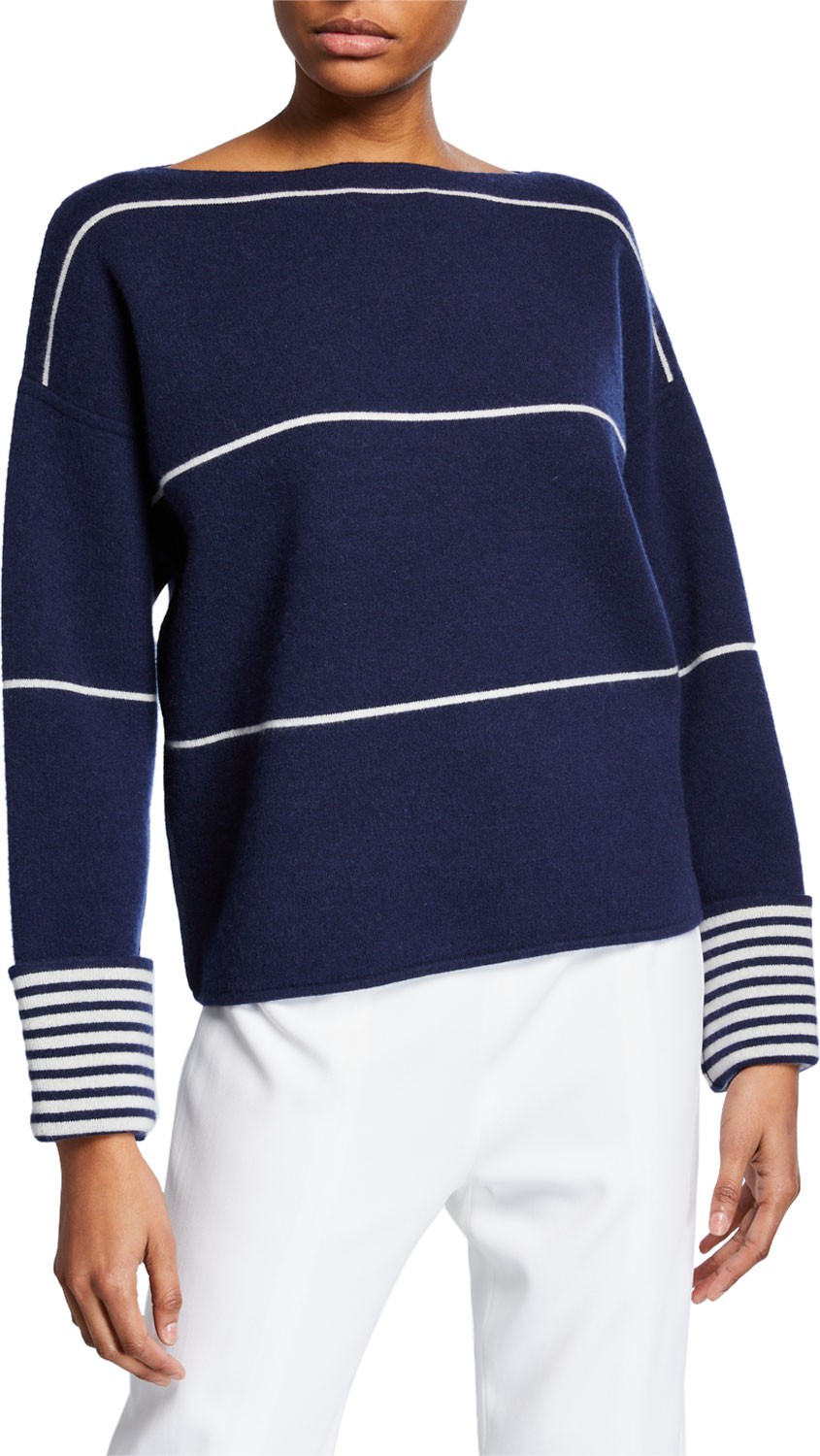 Club Monaco Esquinah Striped Cashmere Boat-Neck Sweater