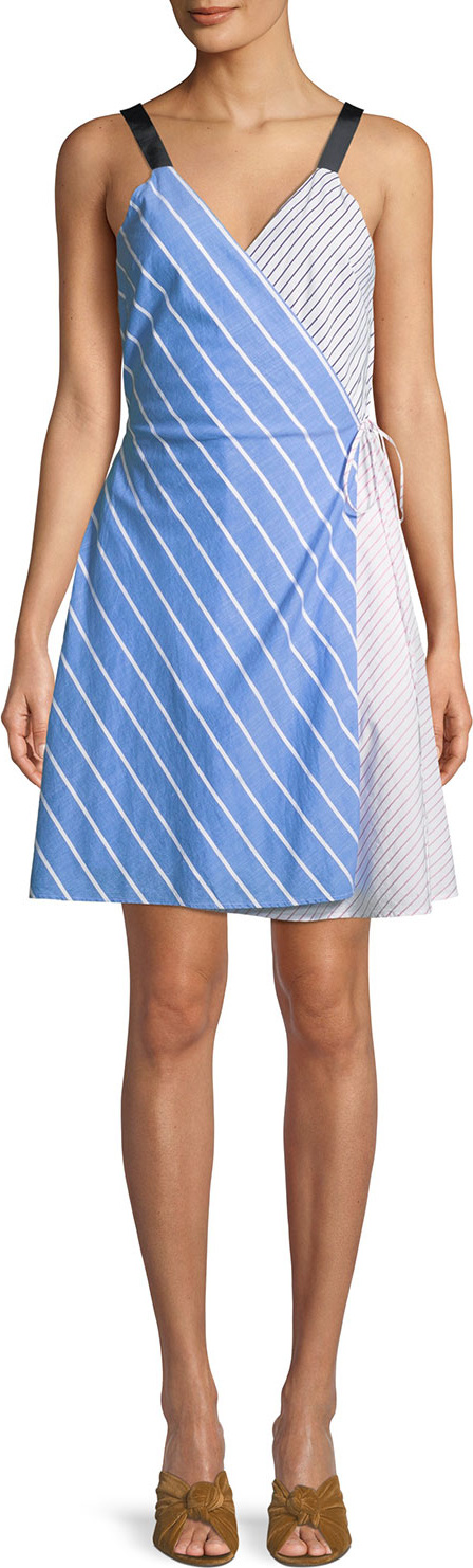 Joie Editha Striped Sleeveless Wrap Dress