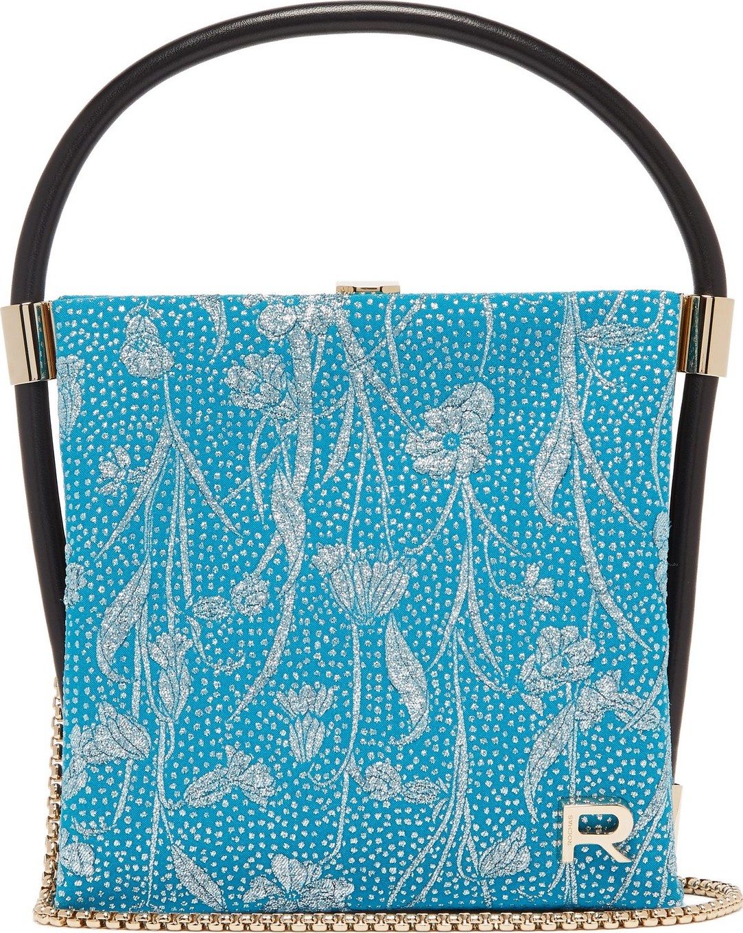 ROCHAS Metallic brocade satin clutch