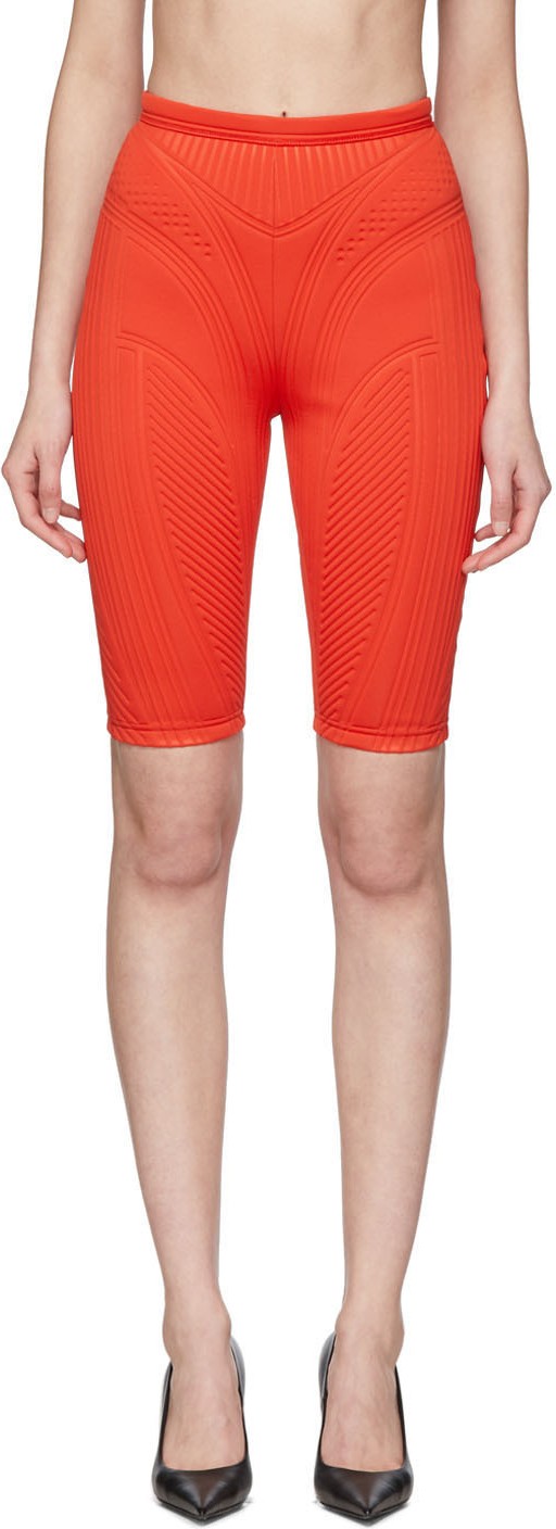 Mugler Red Scuba Shorts
