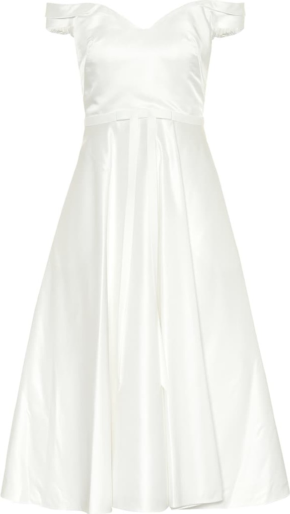 Marchesa Notte Satin midi dress
