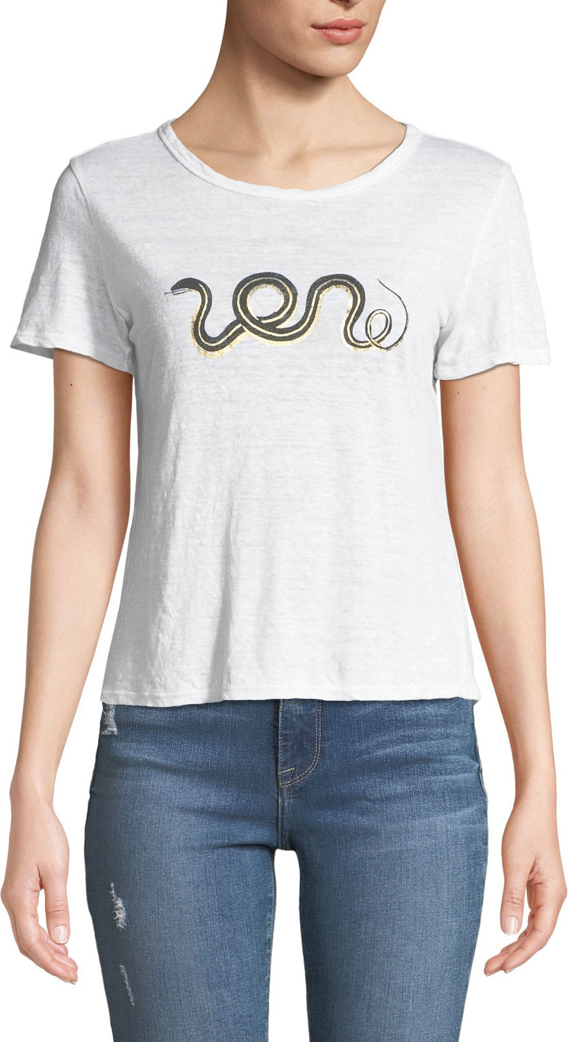 A.L.C. Serpentine Graphic Linen Tee