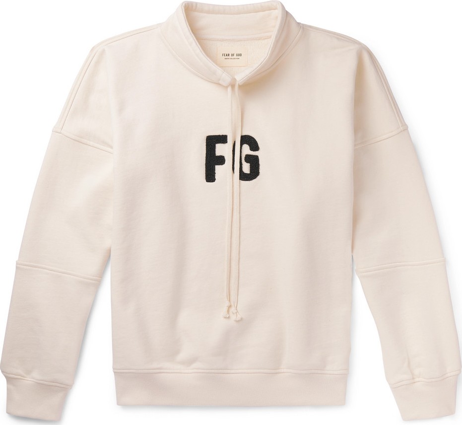 Fear of God Logo-Appliquéd Loopback Cotton-Jersey Mock-Neck Sweatshirt