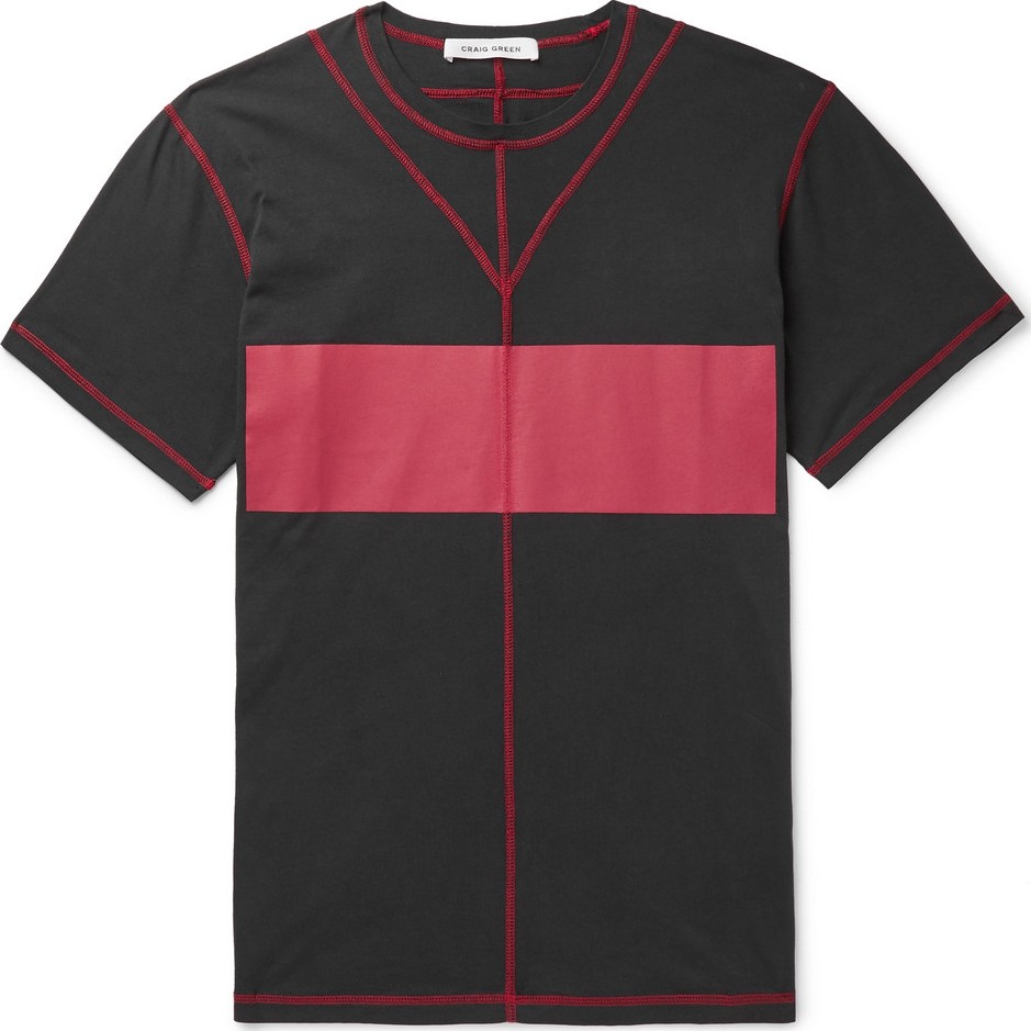 Craig Green Contrast-Trimmed Cotton-Jersey T-Shirt