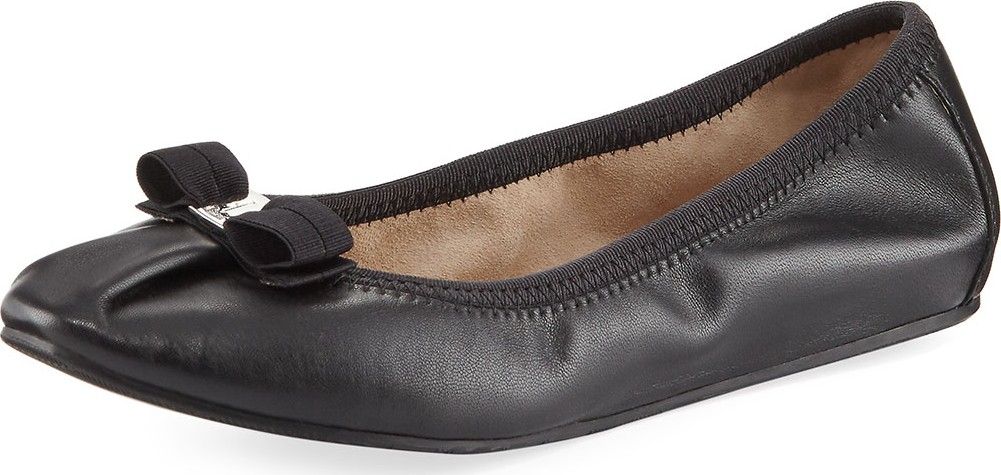 Salvatore Ferragamo My Joy Leather Ballet Flats, Nero Salvatore Ferragamo My Joy Leather Ballet Flats, Nero