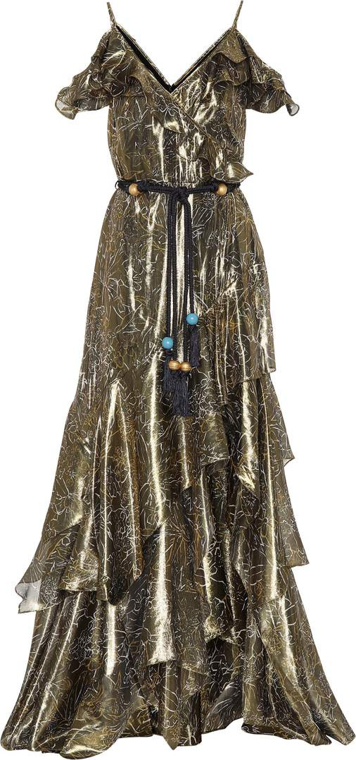 Peter Pilotto Silk-blend lamé gown
