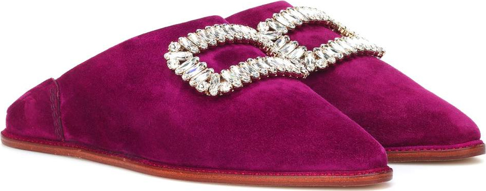 Roger Vivier Bab' Viv suede slippers