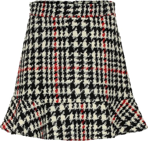 RED Valentino Check wool-blend miniskirt