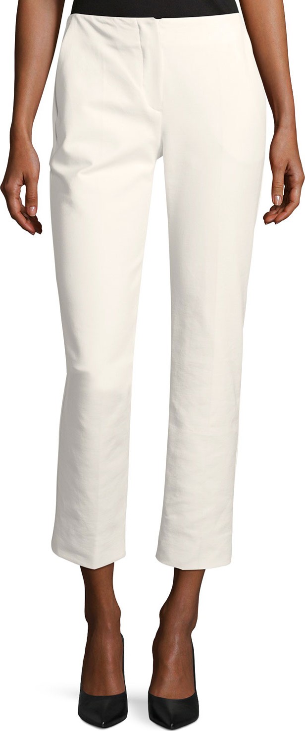 Emporio Armani Straight-Leg Cropped Cotton-Blend Pants