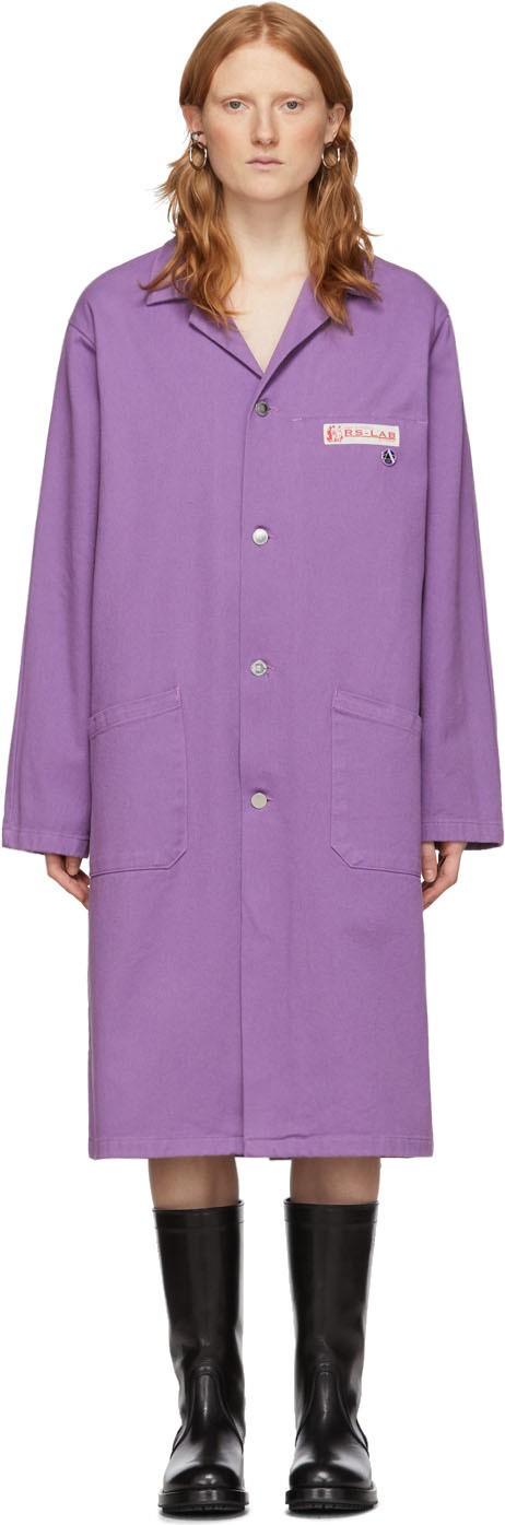 Raf Simons Purple Denim Lab Coat