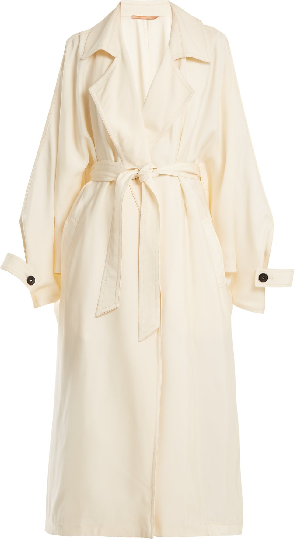 Summa Notch-lapel belted satin trench coat