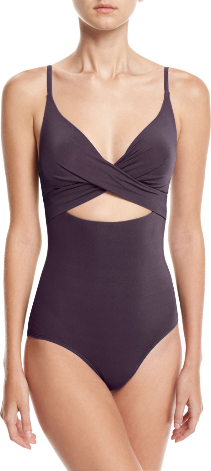 JETS by Jessika Allen Crossover V-Neck One-Piece Swimsuit