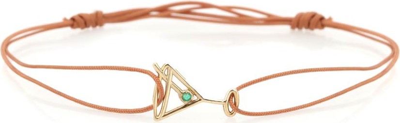 Aliita Martini Esmeralda 9kt gold cord bracelet with emerald