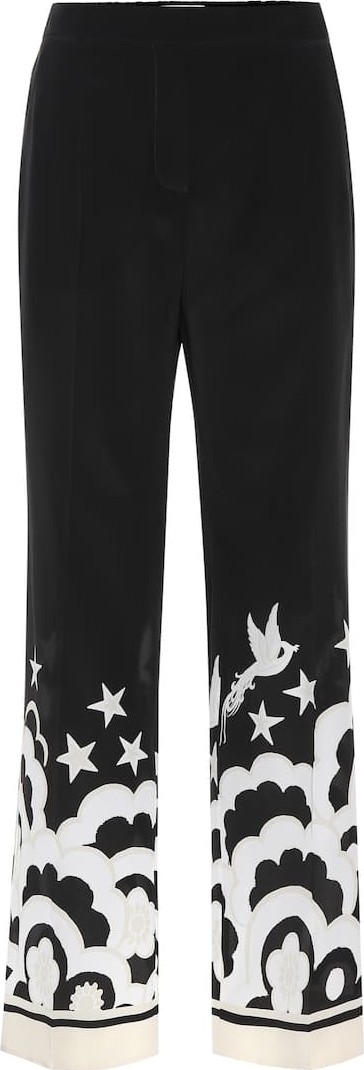 Valentino Printed silk pants