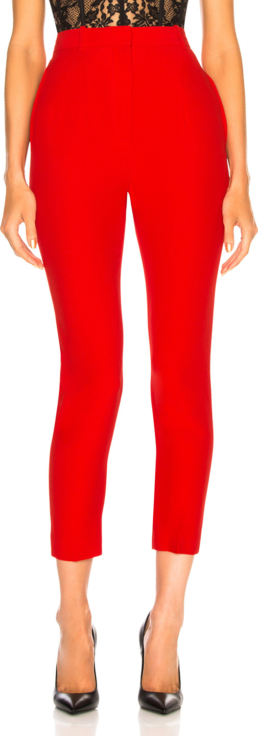 Alexander McQueen High Waisted Cigarette Trousers