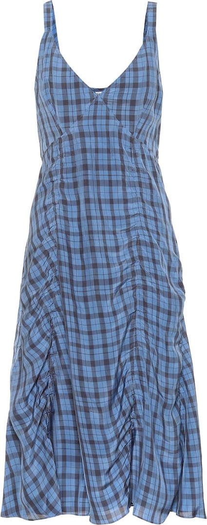 Acne Studios Checked midi slip dress