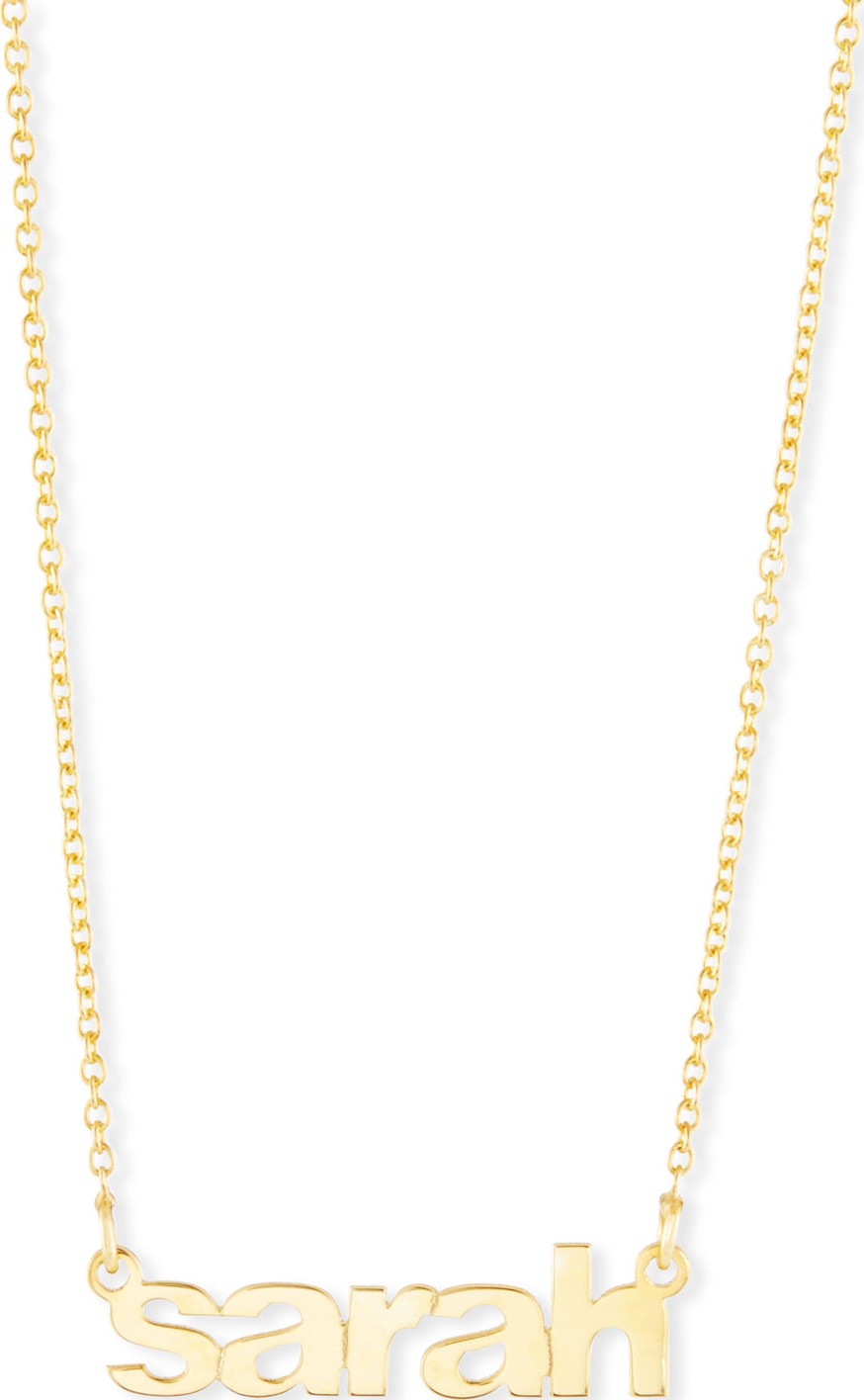 Sarah Chloe Ava Block Letter Lowercase Name Pendant Necklace