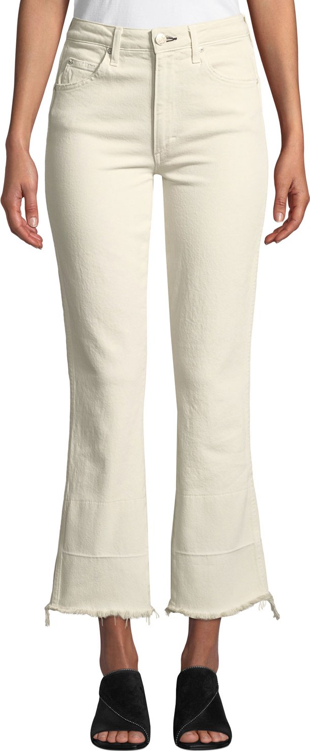 AMO Bella High-Rise Flare-Leg Jeans with Released Hem