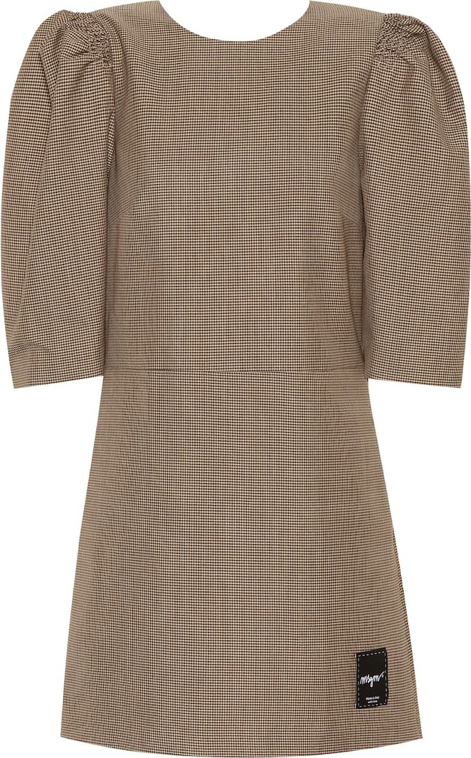 MSGM Checked wool-blend minidress