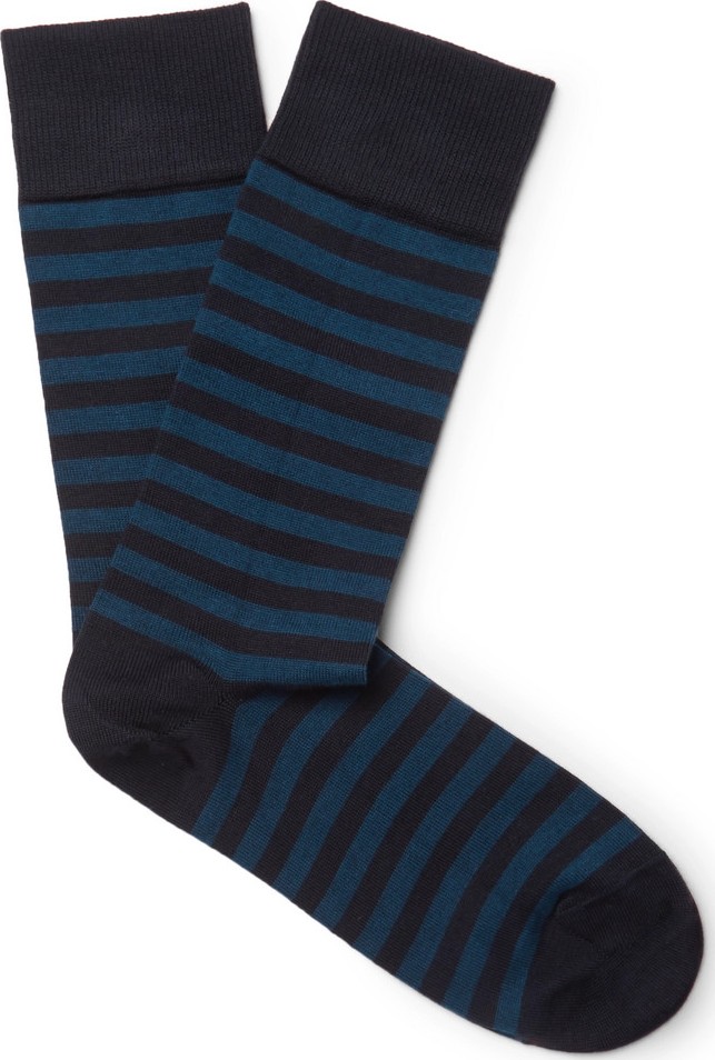 John Smedley Hecate Striped Sea Island Cotton-Blend Socks