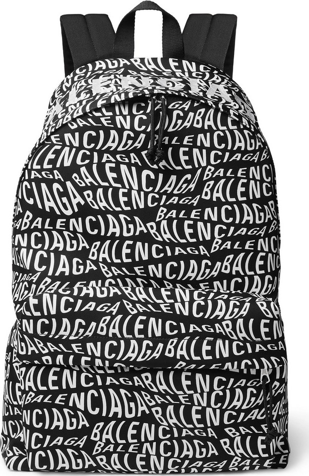 Balenciaga Logo-Print Canvas Backpack