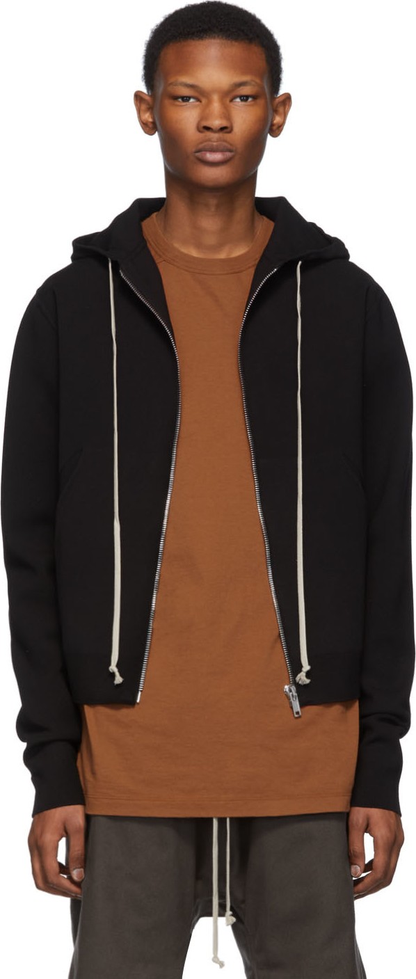 Rick Owens Black Zipped Hoodie