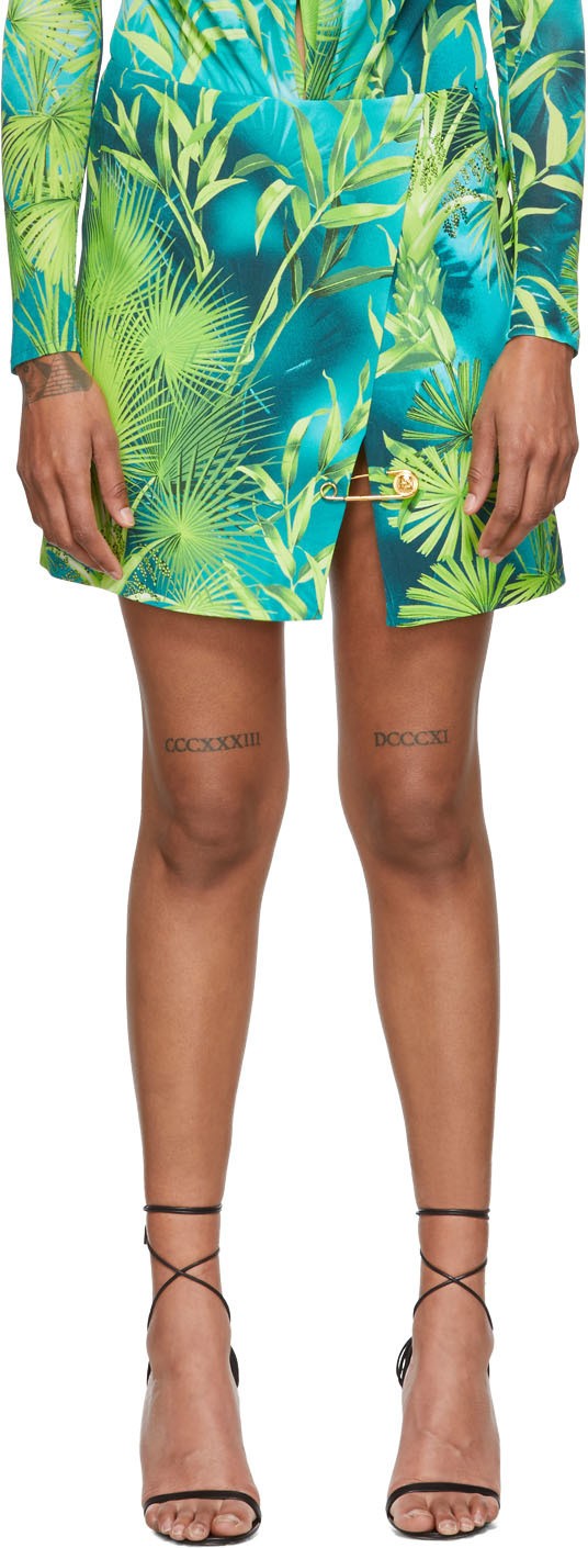 Versace Green Jungle Skirt