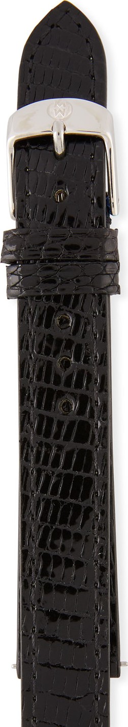 MICHELE 16mm Lizard Skin Watch Strap, Black