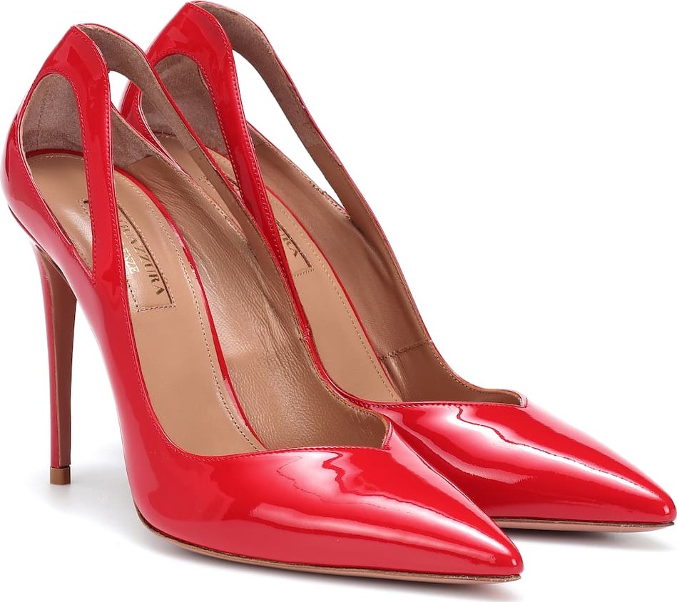 Aquazzura Shiva 105 patent leather pumps