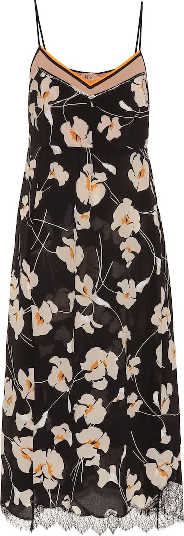 N°21 Floral silk slip dress