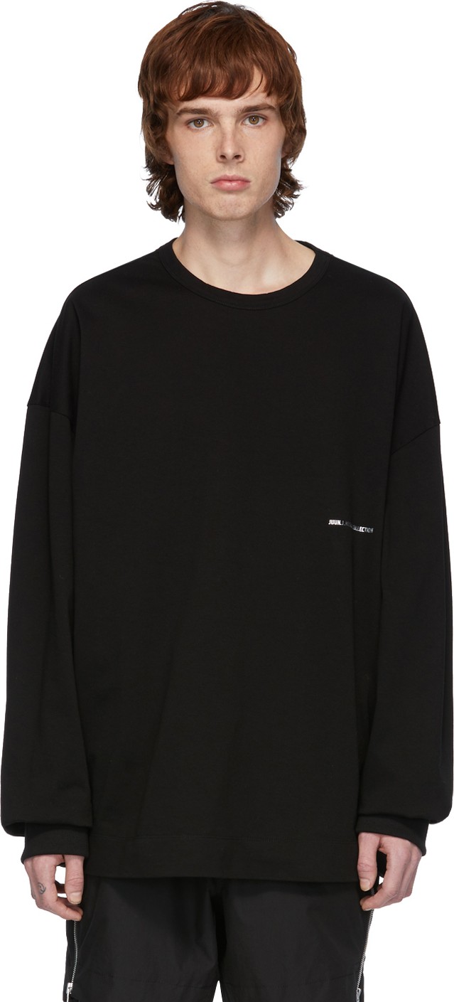 Juun.J Black Logo Long Sleeve T-Shirt