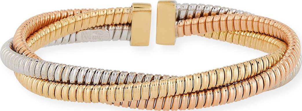 Alberto Milani 18k Tricolor Gold Crossover Bracelet