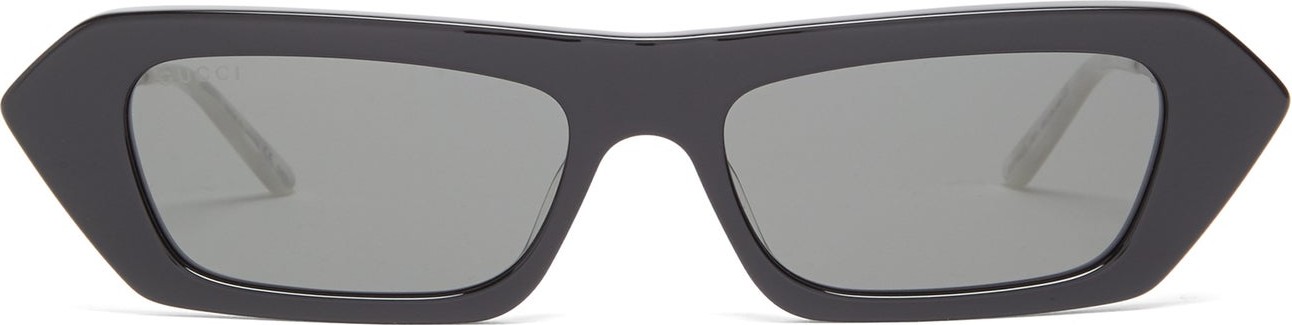 Gucci Crystal-embellished rectangle acetate sunglasses