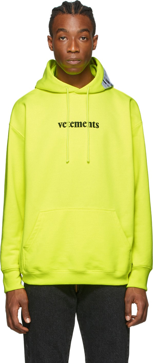 Vetements Yellow Logo Hoodie