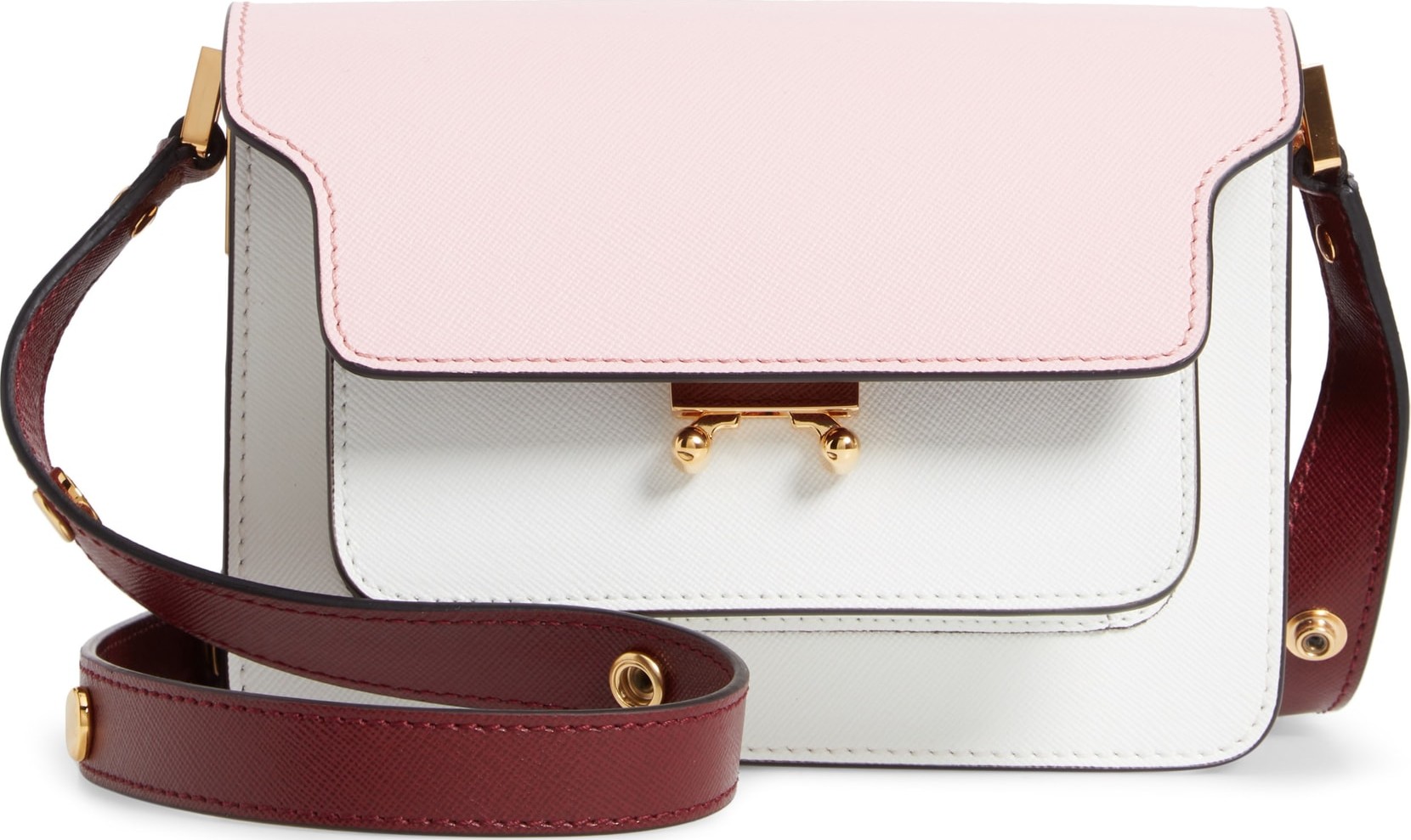 Marni Small Trunk Colorblock Leather Shoulder Bag