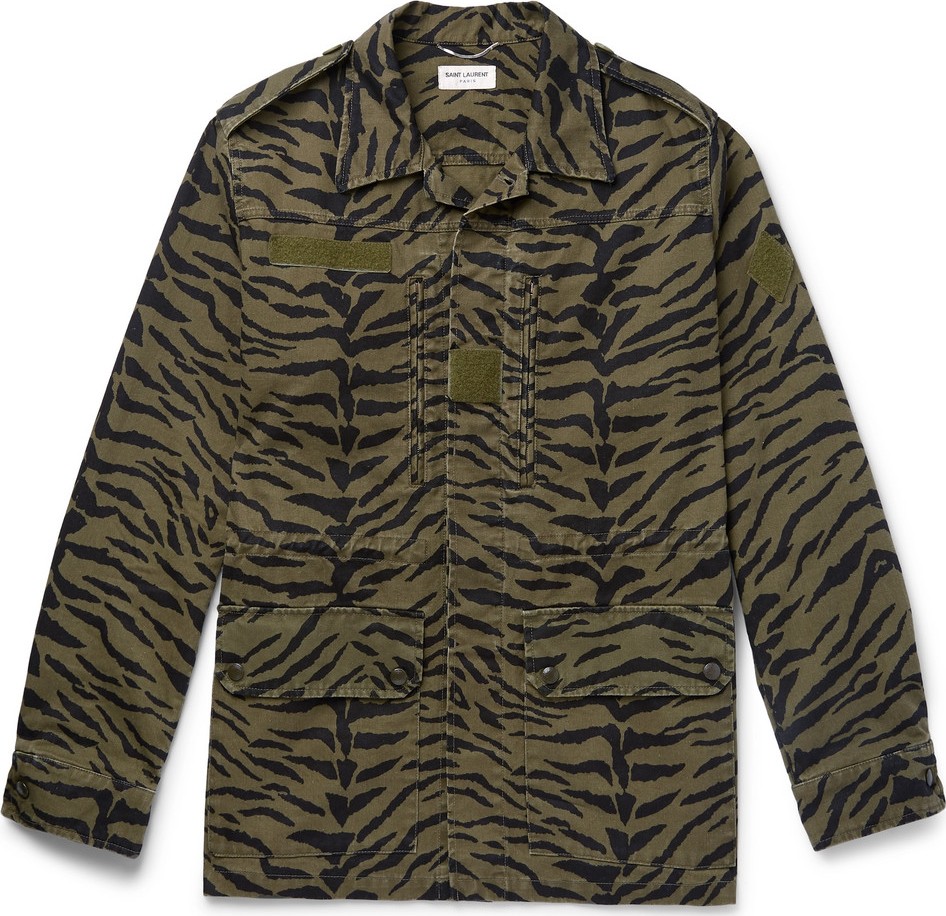 Saint Laurent Printed Cotton and Ramie-Blend Field Jacket
