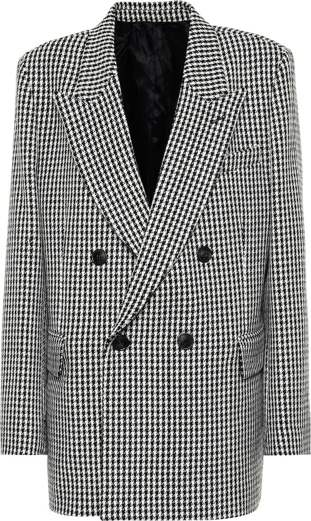 AMI Checked wool-blend blazer