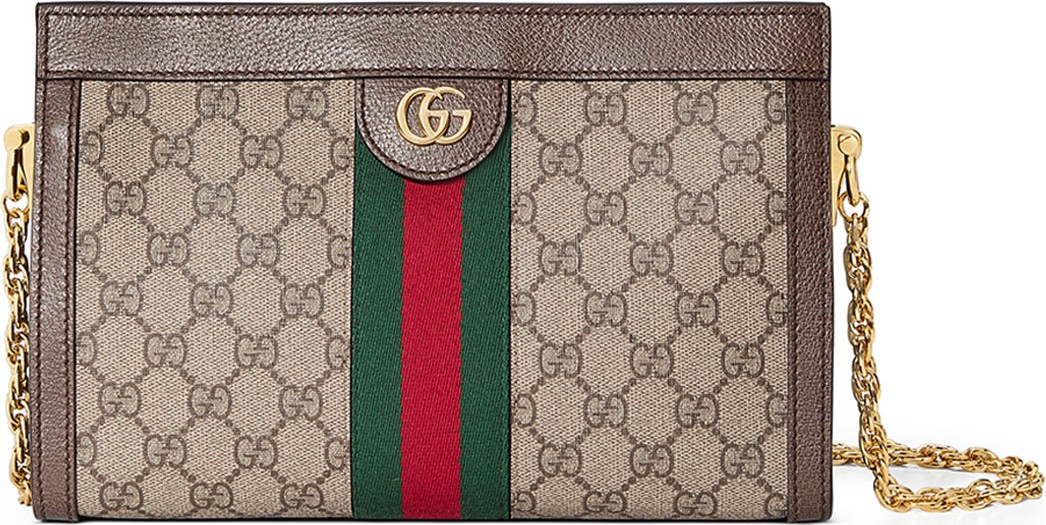 Gucci Linea Dragoni Small GG Supreme Canvas Chain Shoulder Bag