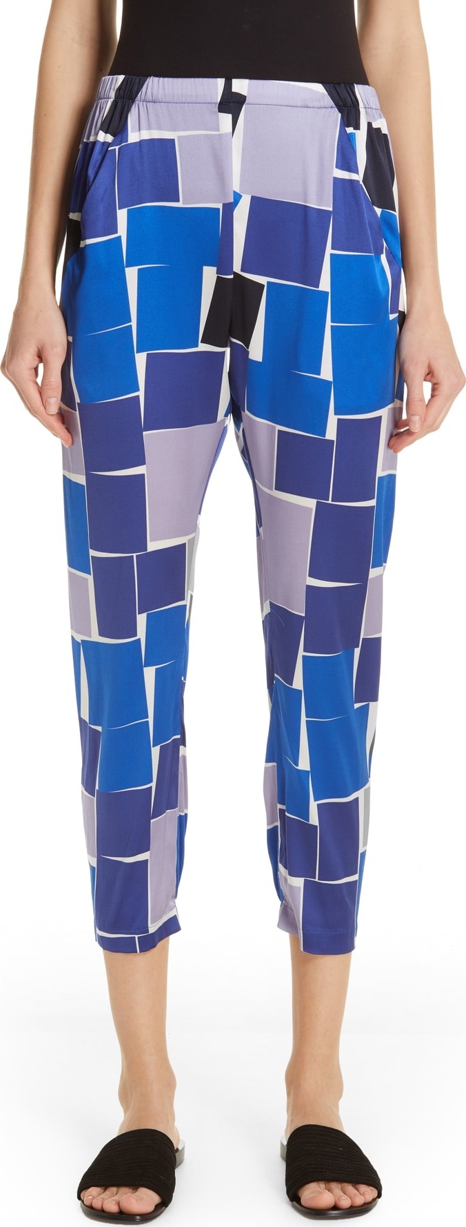 Zero + Maria Cornejo Gabi Print Stretch Silk Trousers