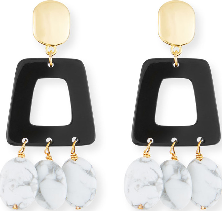NEST Jewelry Howlite & Horn Drop Earrings