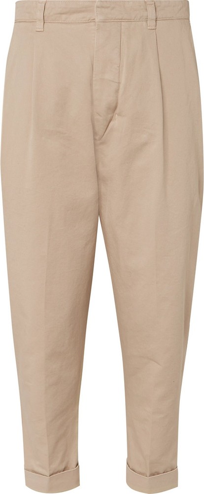 AMI Tapered Pleated Cotton-Twill Chinos