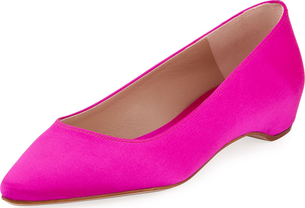 Stuart Weitzman Julie Satin Flat Skimmer