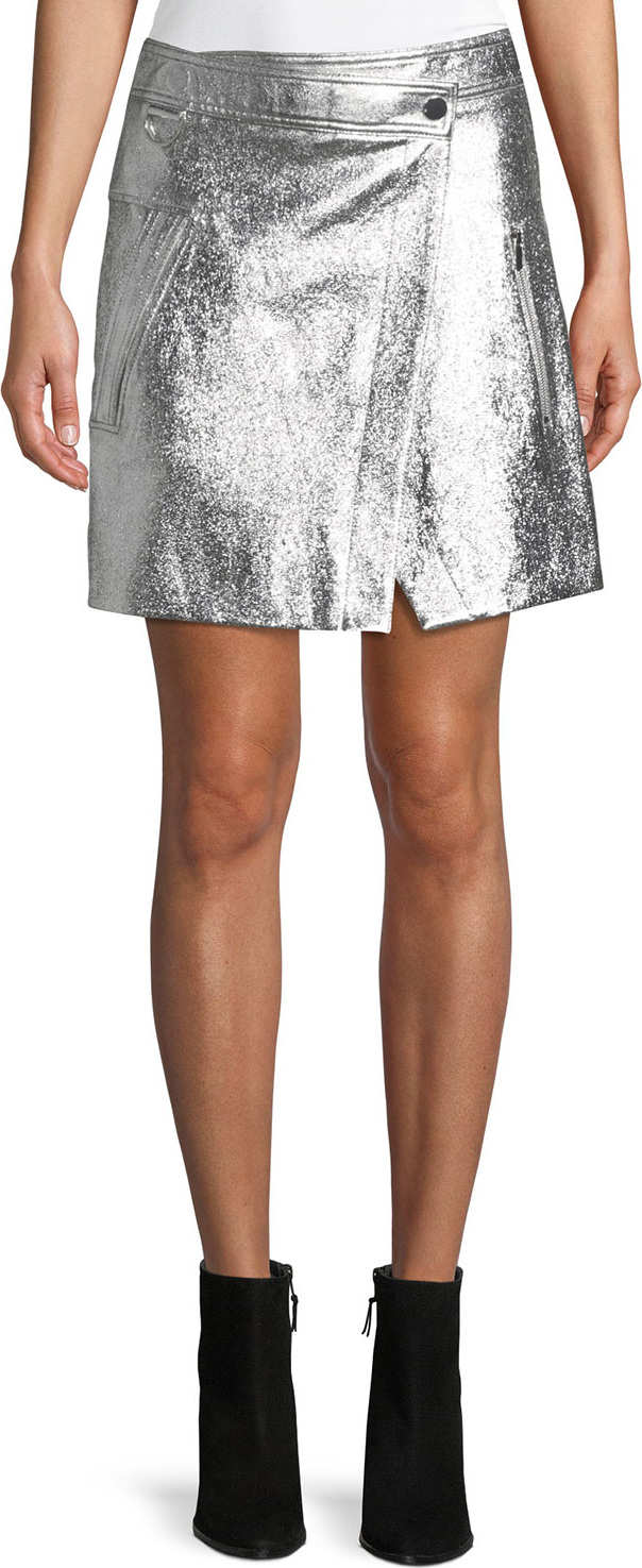 Derek Lam 10 Crosby Patent Leather Wrap Mini Skirt