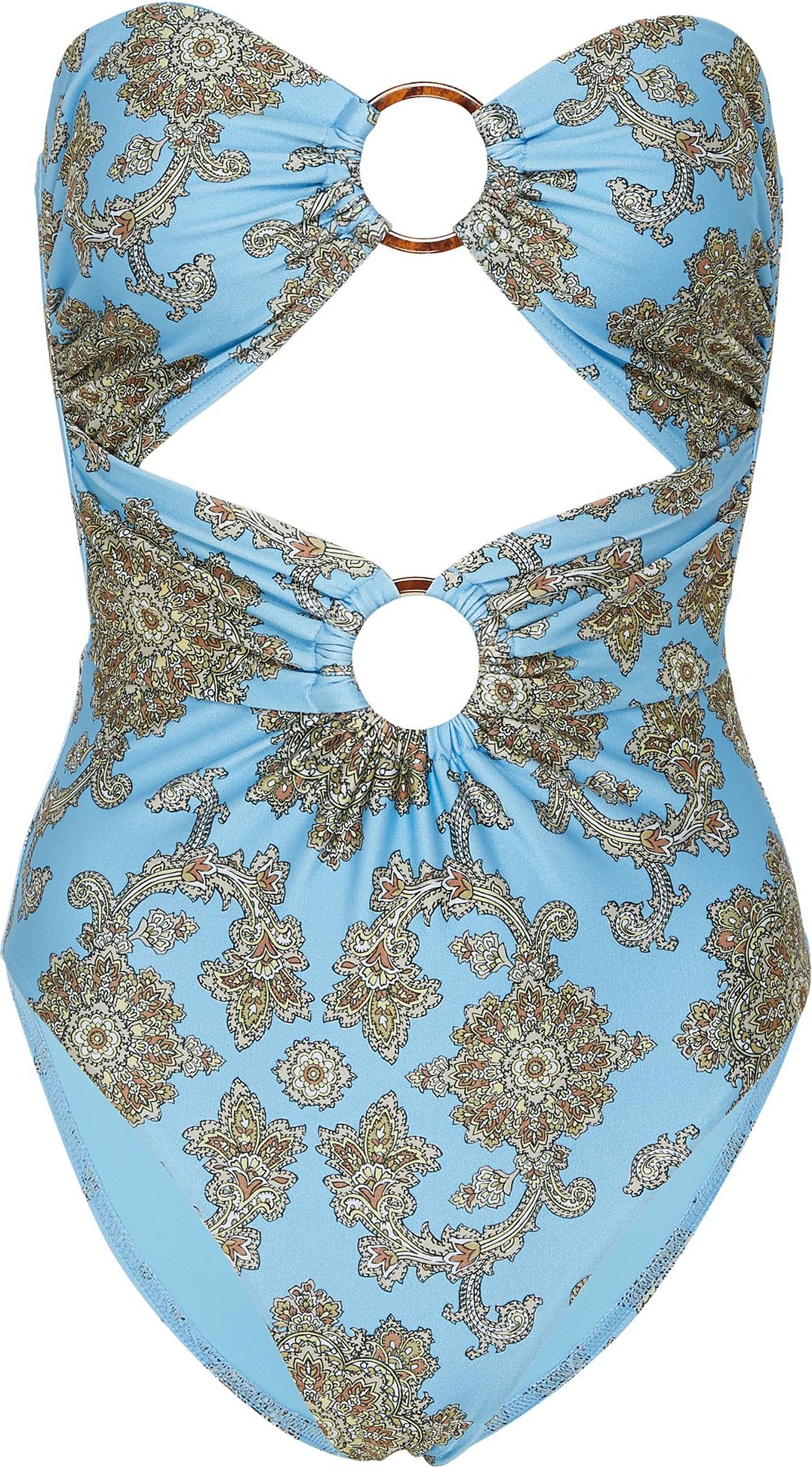 Zimmermann 'Fiesta' strapless ring colourblock floral print swimsuit