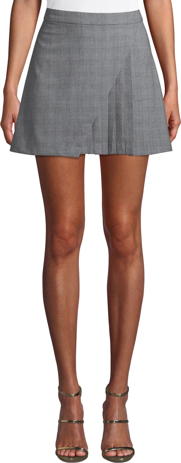 LIKELY Nadine Pleated Check Mini Skirt