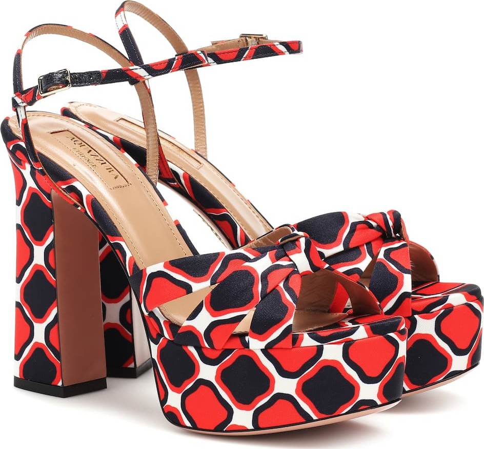Aquazzura Baba Plateau 125 printed sandals