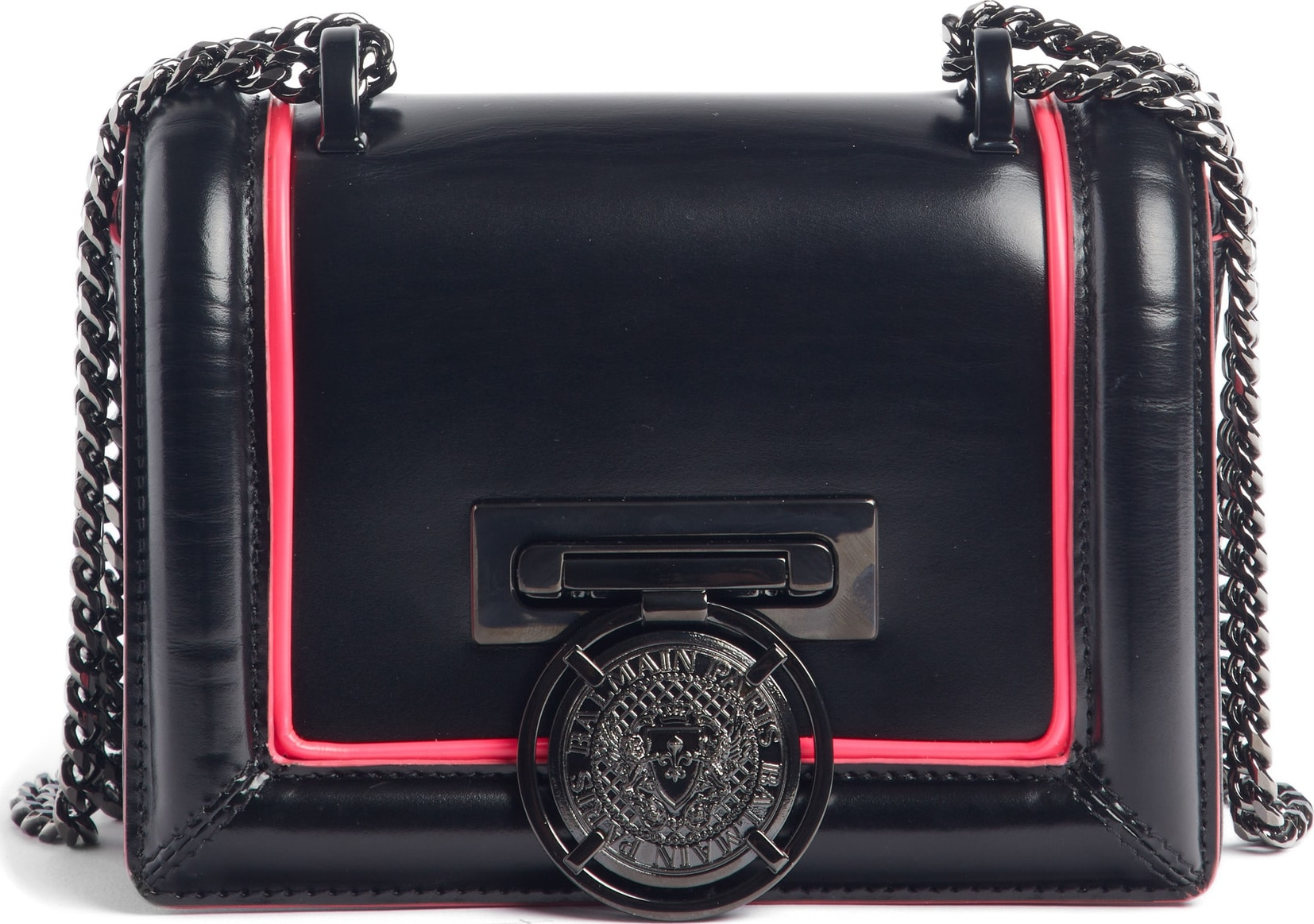 Balmain Baby Box Leather Shoulder Bag