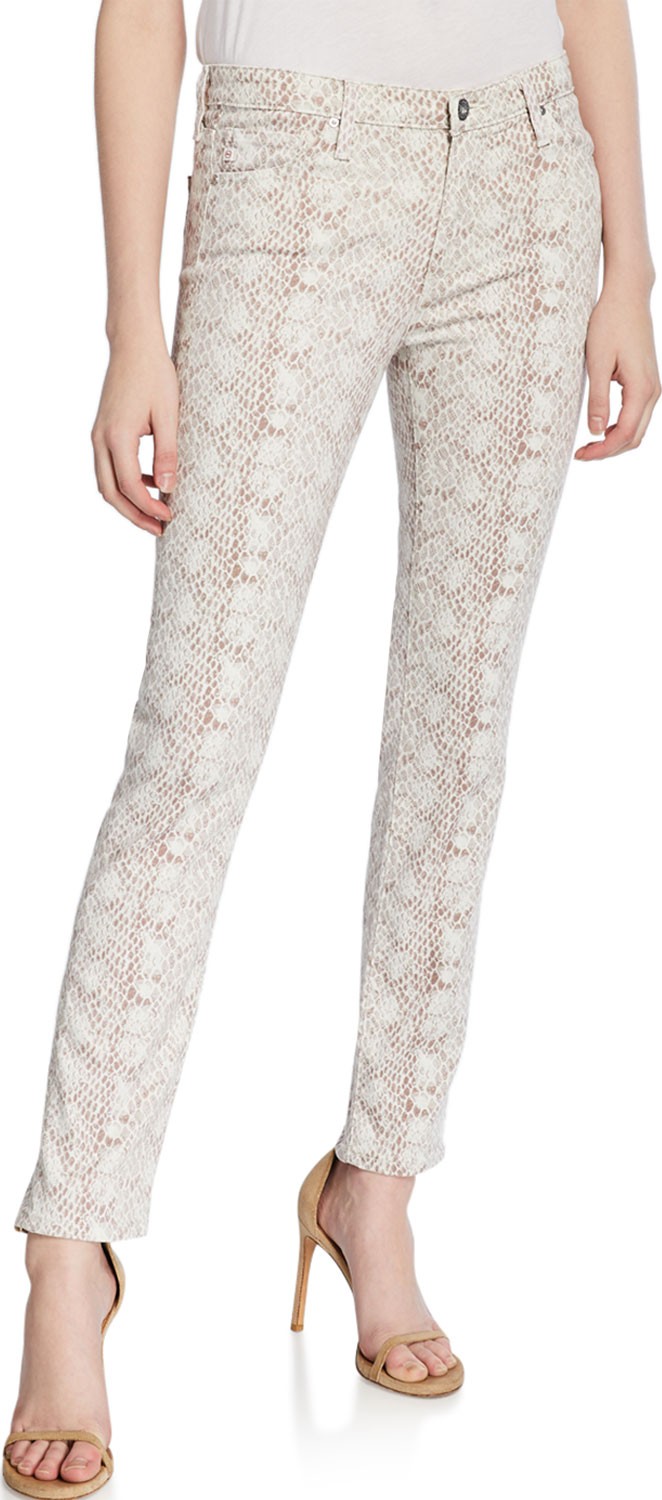 AG Jeans Prima Snake Print Skinny Ankle Jeans